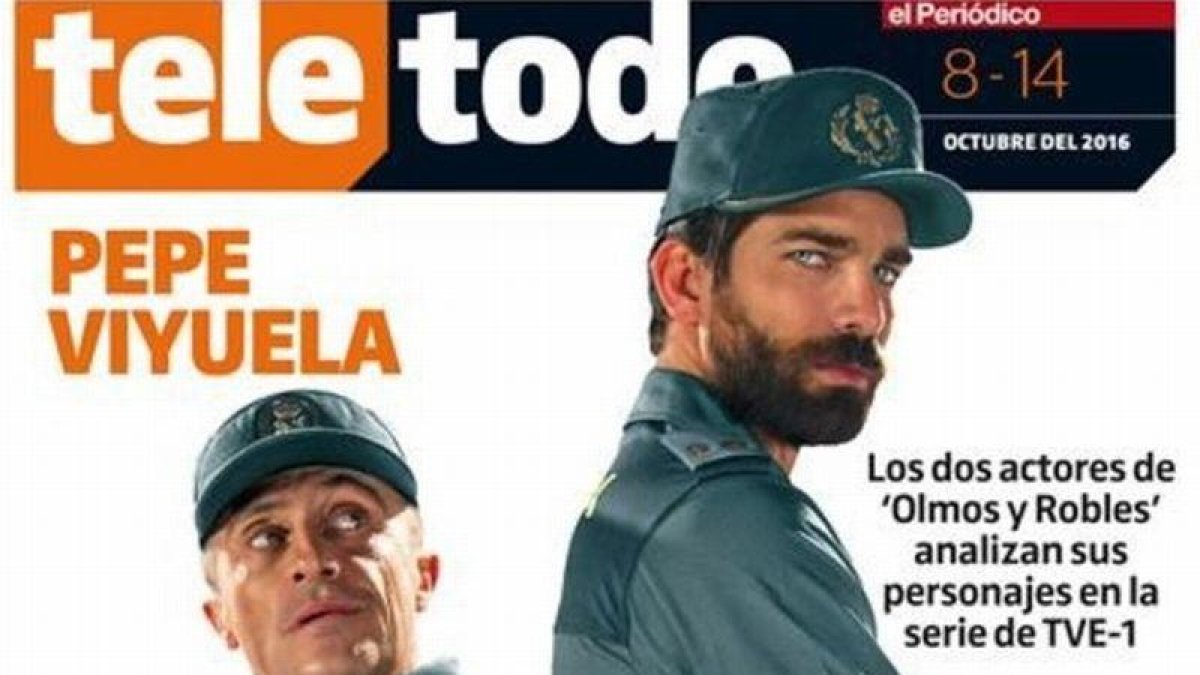 Pepe Viyuela y Rubén Cortada, los protagonistas de 'Olmos y Robles', en la portada del 'Teletodo'.