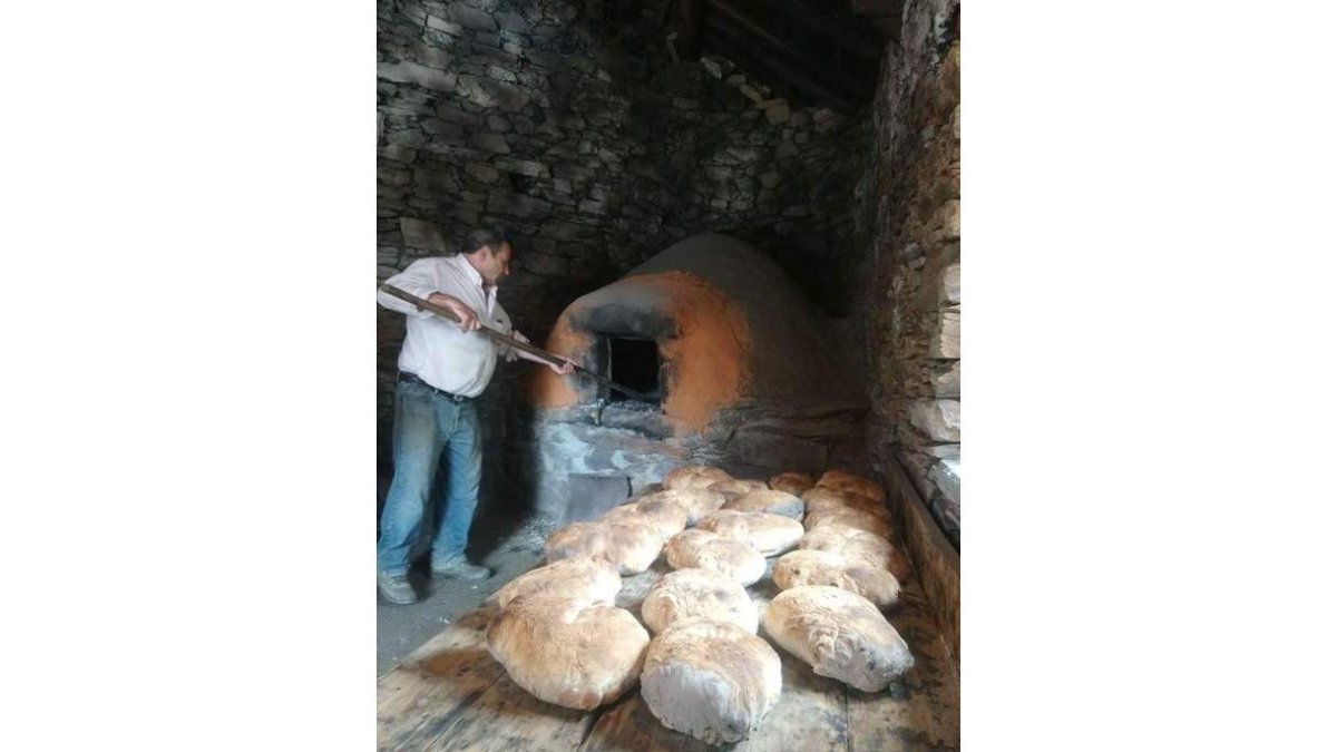 Primeras hogazas tras la reforma del horno.