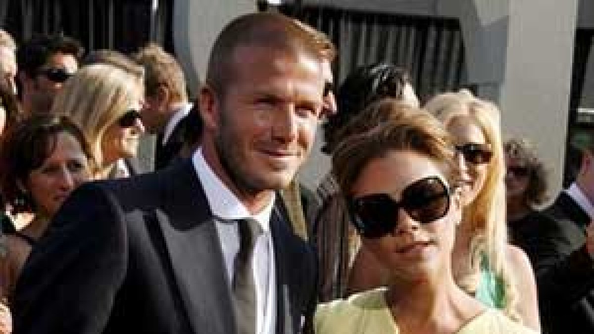 David Beckham y su esposa, Victoria.