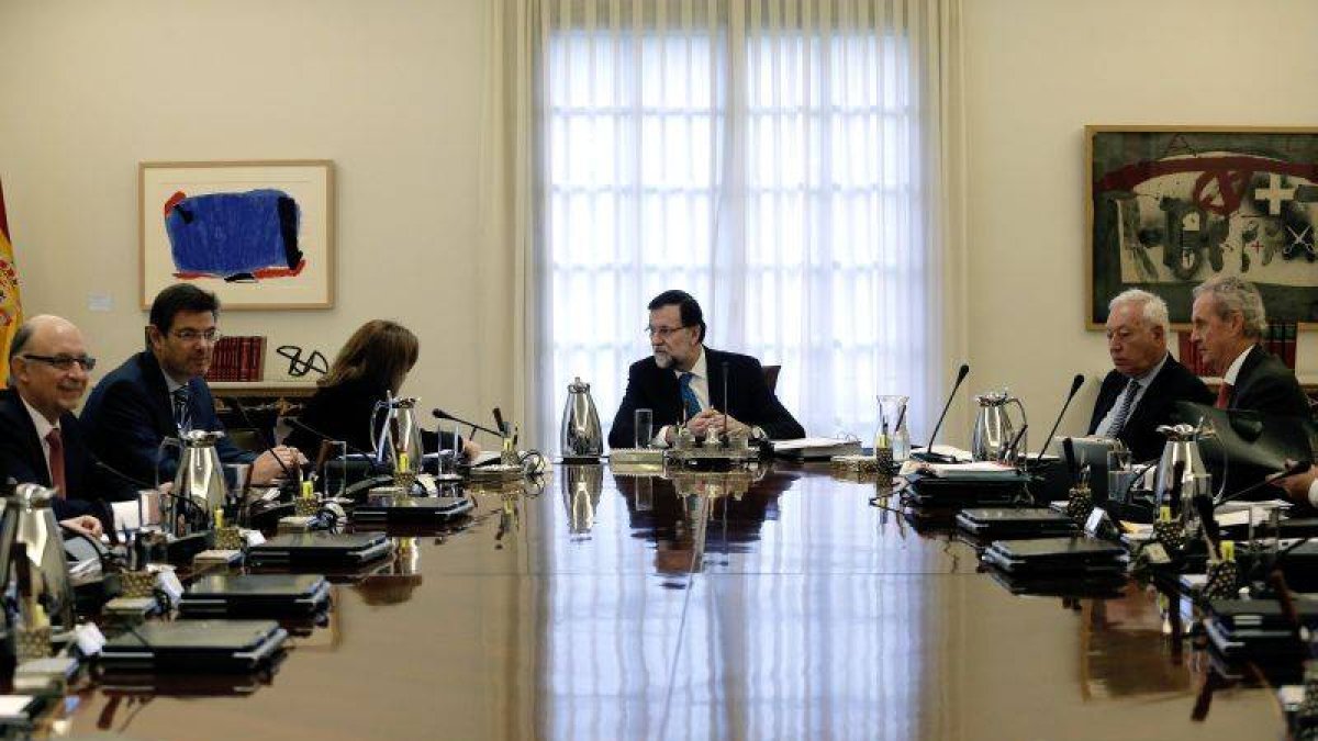 Mariano Rajoy, durante la reunión del Consejo de Ministros.