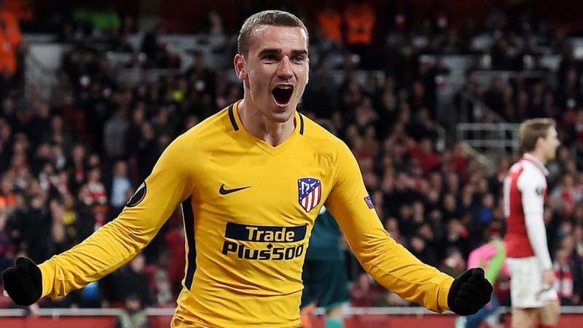 Griezmann celebra el gol que le marcó al Arsenal en la ida de las semifinales. ANDY RAIN