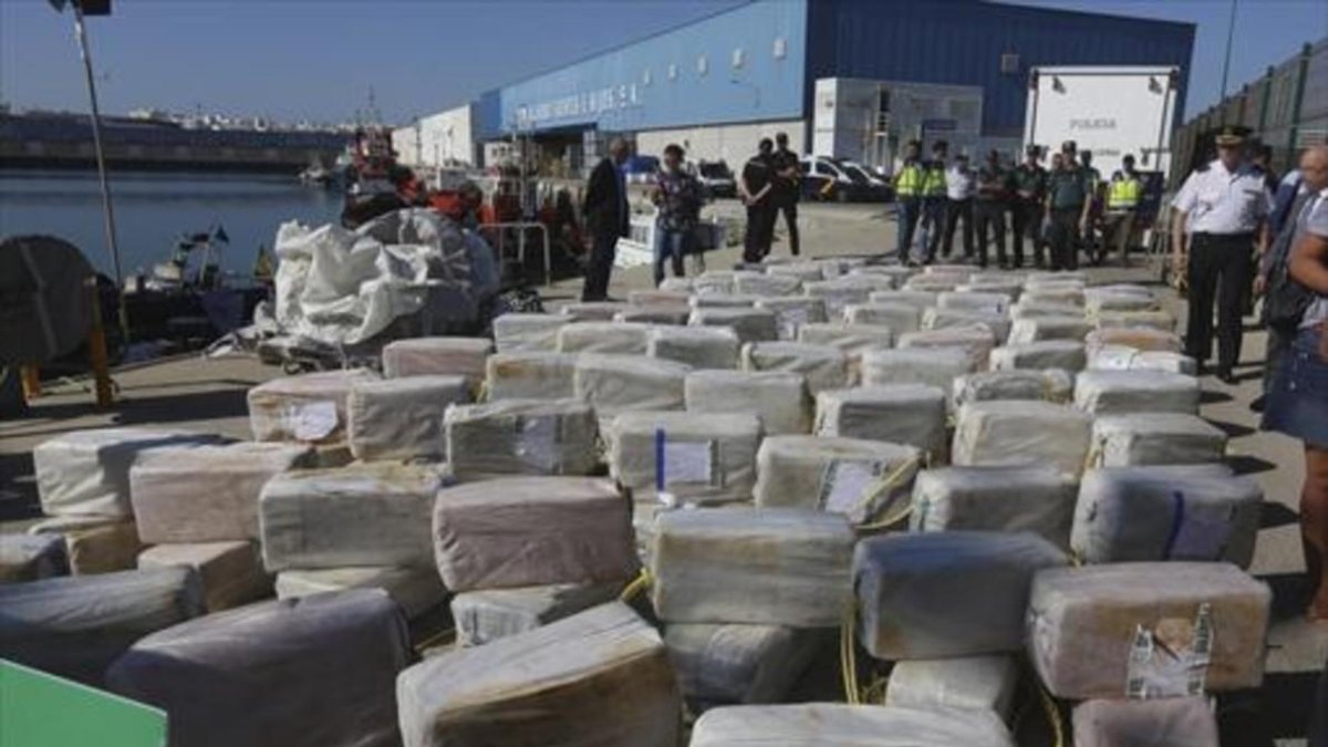 Decomiso de 3.800 kilos de cocaína en el puerto de Cádiz.