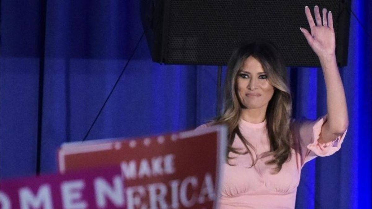 Melania Trump en el acto electoral en Berwyn, Pensilvania.