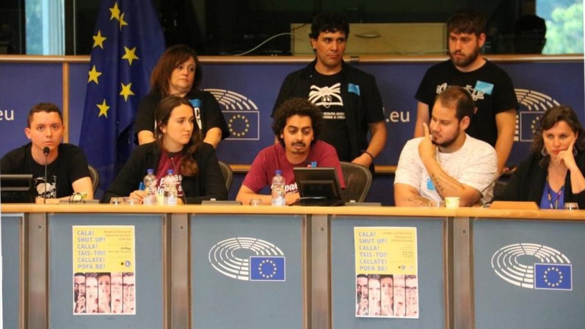 Miembros del grupo de apoyo a Valtònyc en el Parlamento Europeo