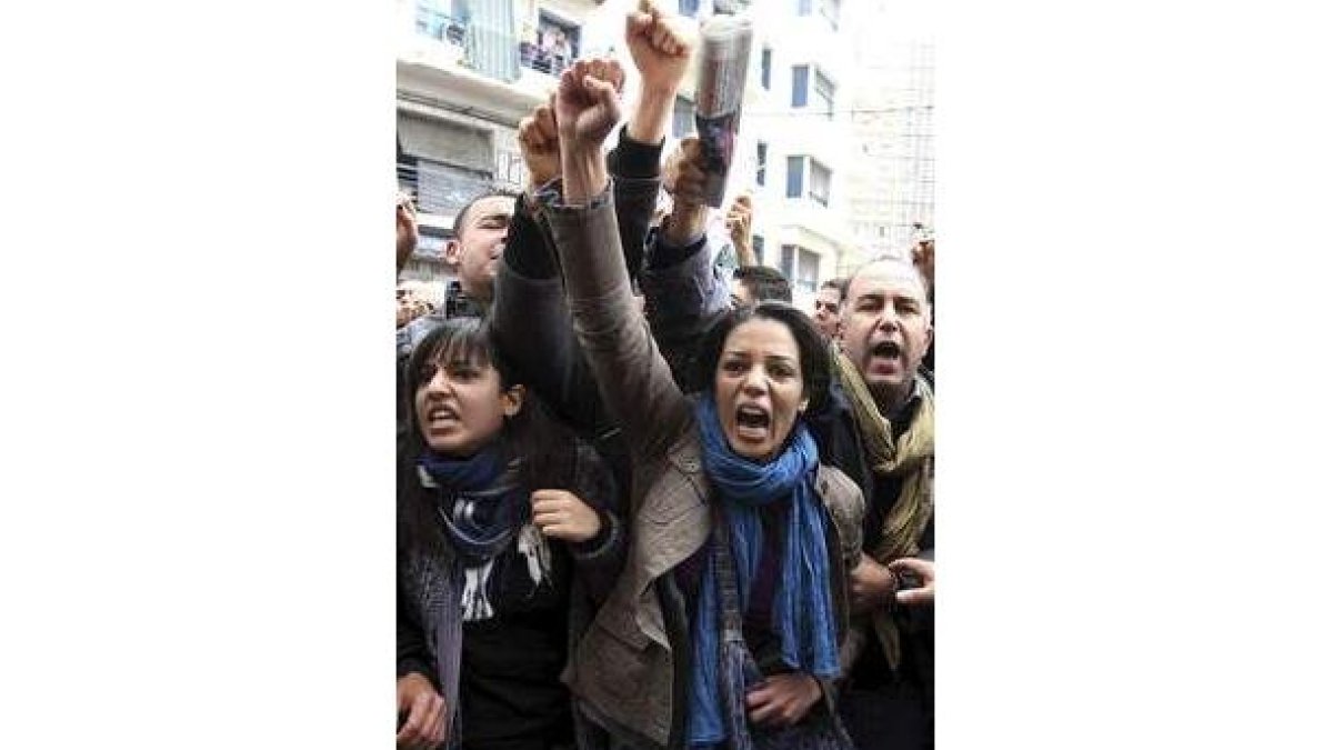 Imagen de los manifestantes en Argel.