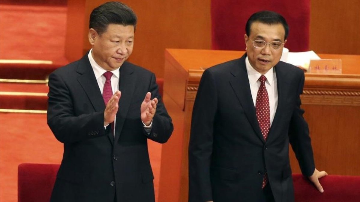 Xi Jinping (izquierda) y Li Keqiang, en una ceremonia para conmemorar el 95 aniversario de la fundación del Partido Comunista de China, en Pekín, el 1 de julio.