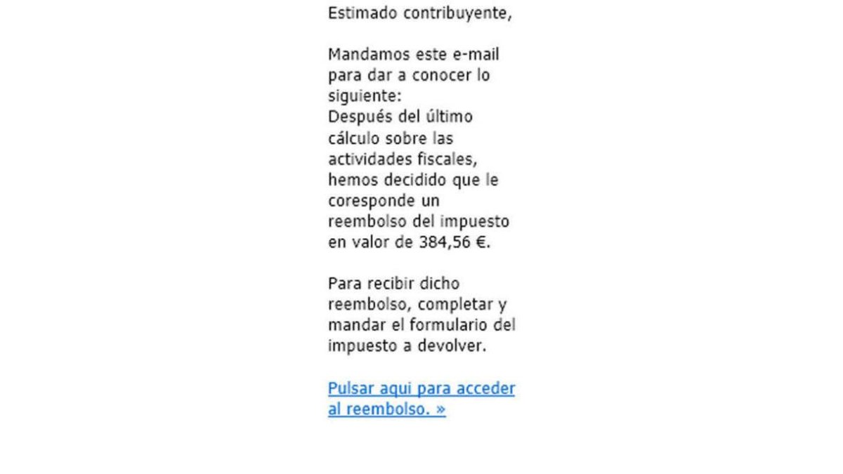 Correo engañoso.