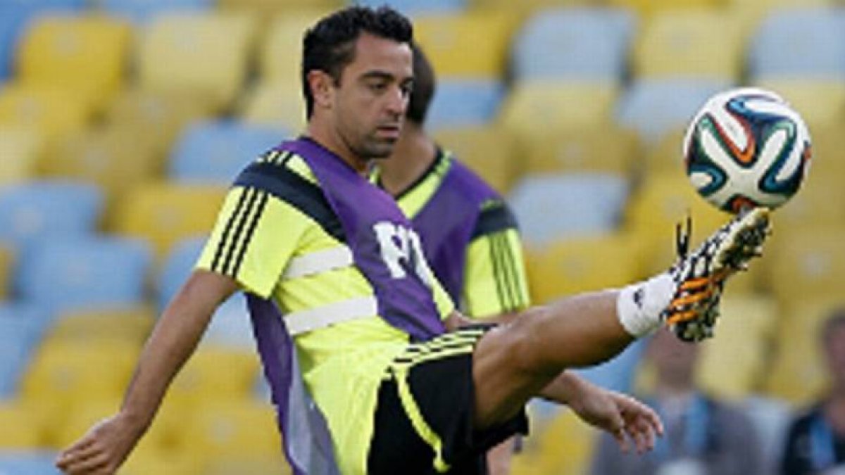 Xavi, en un entrenamiento el martes, en el estadio Maracaná.