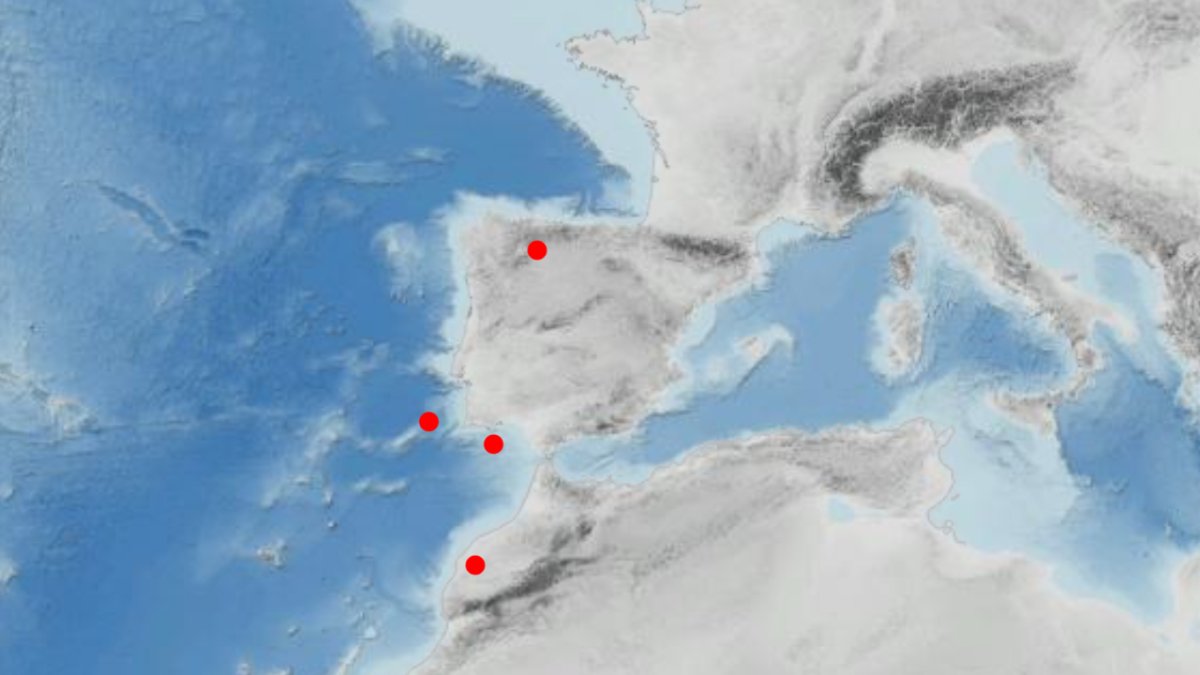 Mapa de los epicentros de los terremotos de este sábado 30 de septiembre. DL/IGN