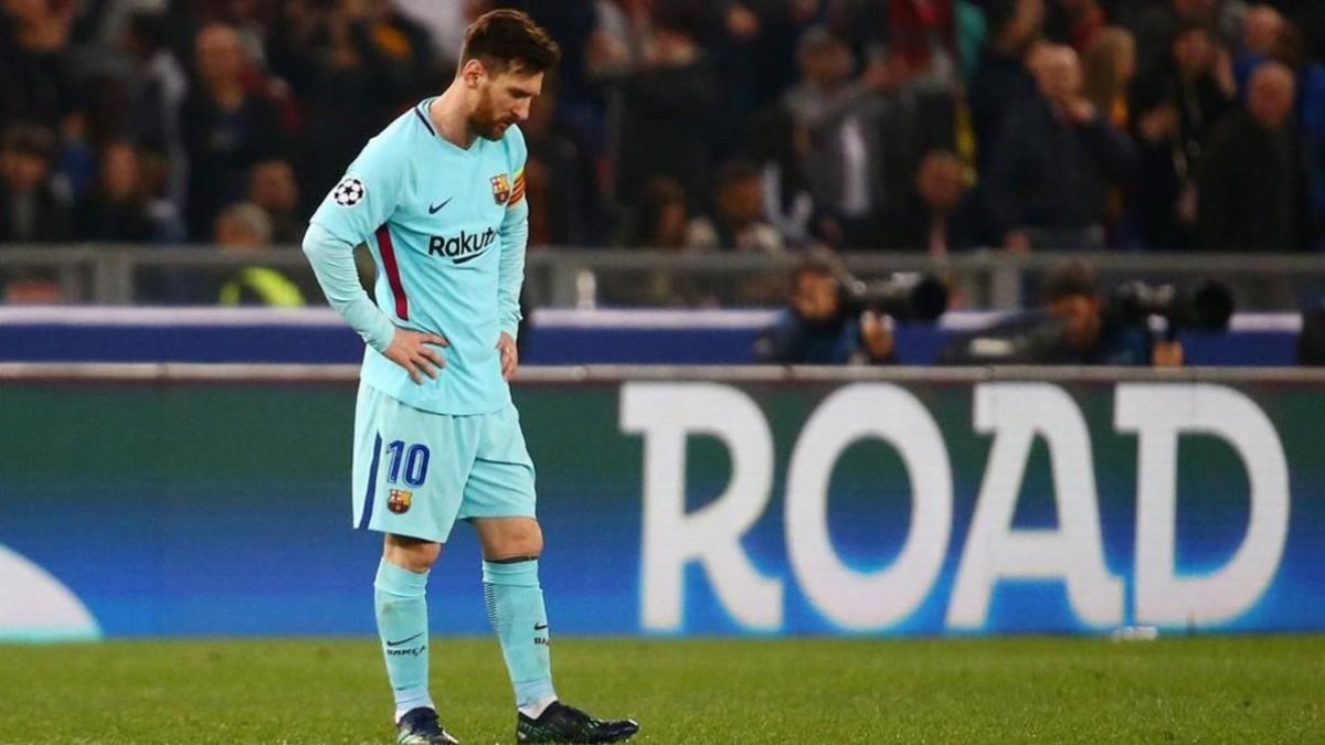 Messi, el día de la fatídica eliminación en Roma que acabó con sus aspiraciones en el premio de la UEFA.