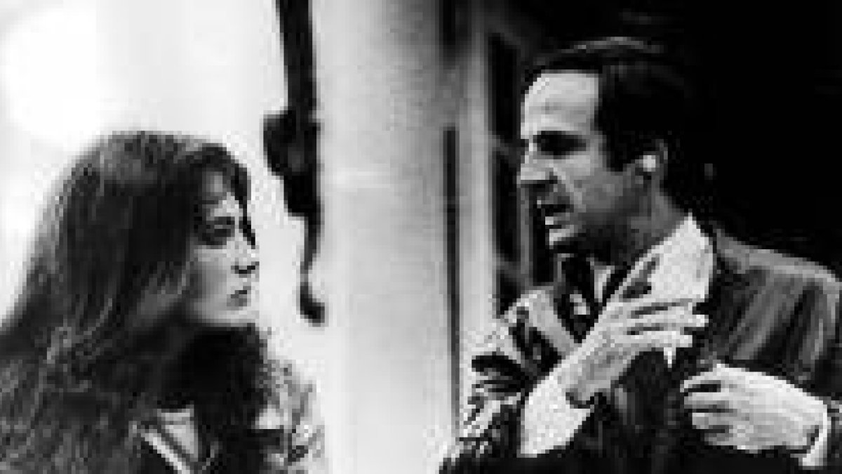 Jacqueline Bisset y François Truffaut, durante el rodaje de «La noche americana»