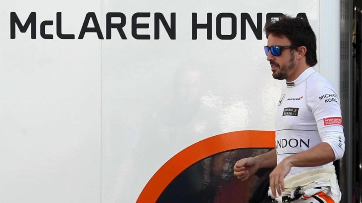 Fernando Alonso, en los test de Montmeló.