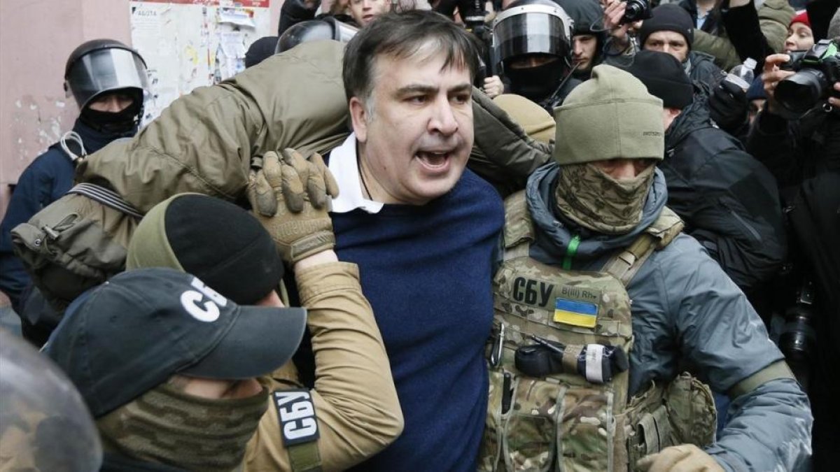 Momento del arresto de Saakashvili.