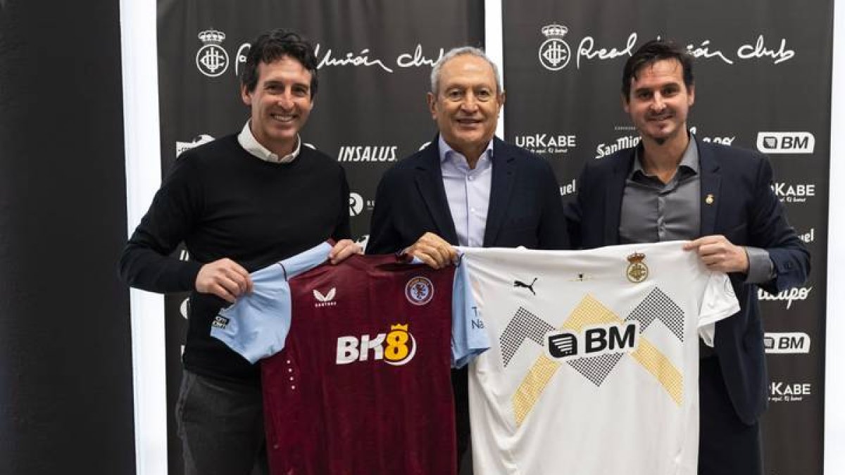 El Real Unión y el Aston Villa anuncian así su acuerdo de colaboración. TWITTER REAL UNIÓN