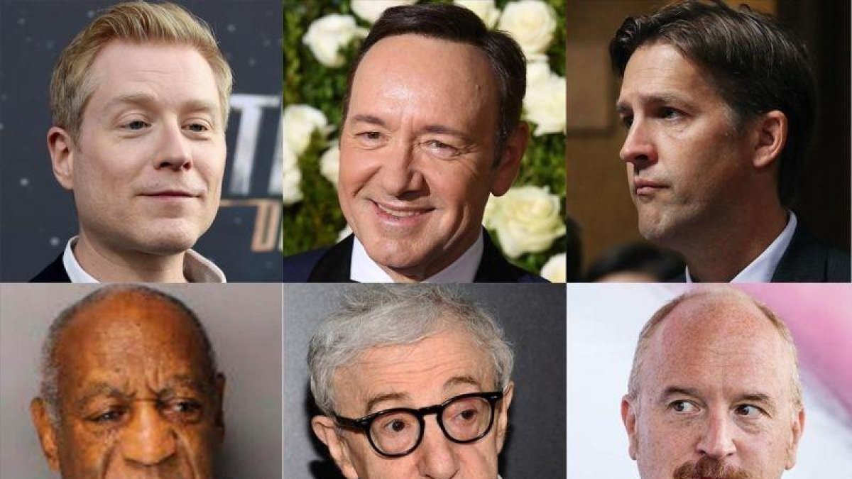 Fotos de famosos vistos en escándalos sexuales.
