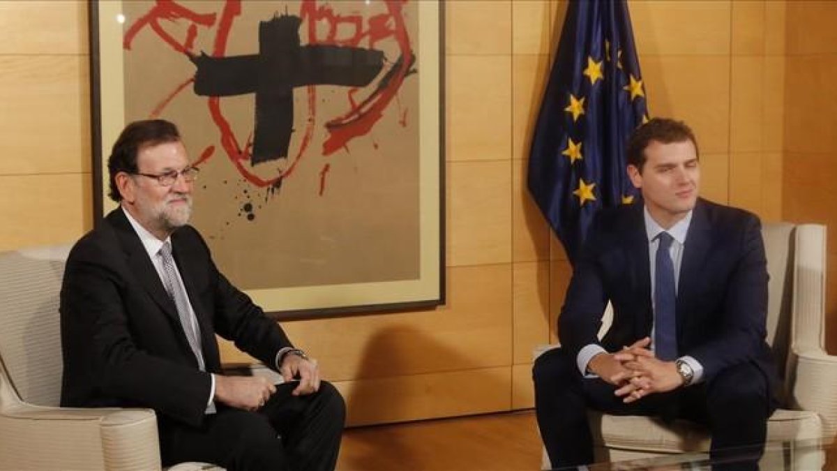 La última reunión entre Mariano Rajoy y Albert Rivera.