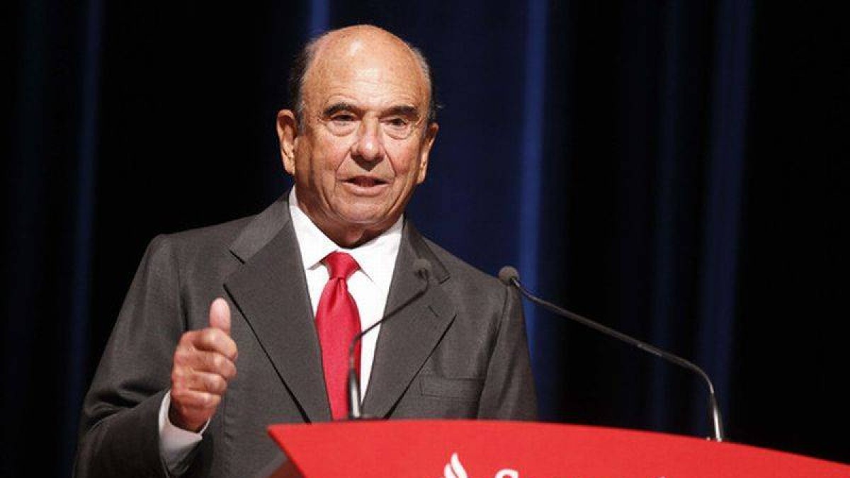 El presidente del grupo Santander, Emilio Botín, el pasado 18 de ocyubre en Madrid, durante su intervención en la Conferencia Internacional de Banca.