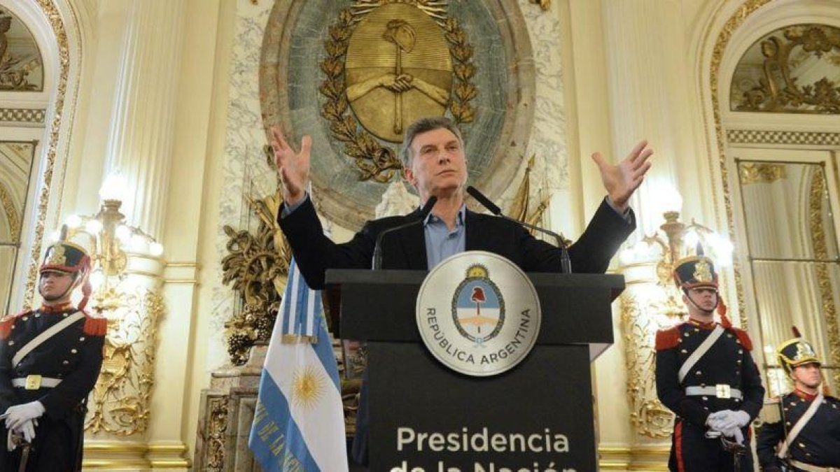El presidente argentino Mauricio Macri en un acto en Buenos Aires este lunes.