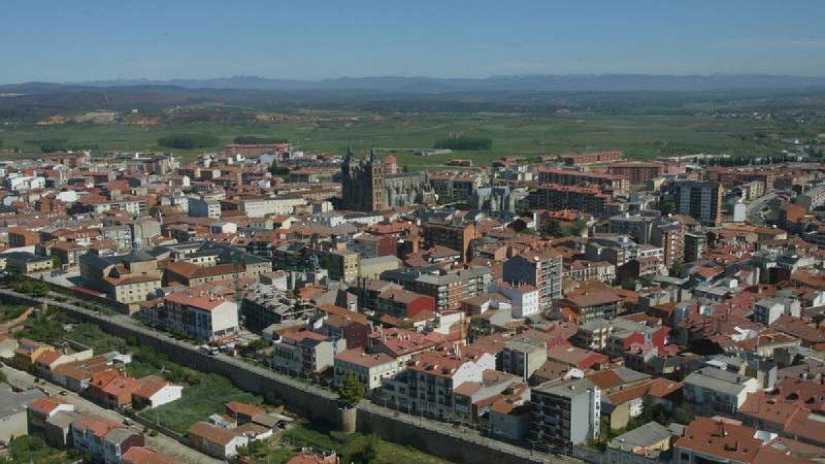 Vista aérea de Astorga, en una imagen de archivo.
