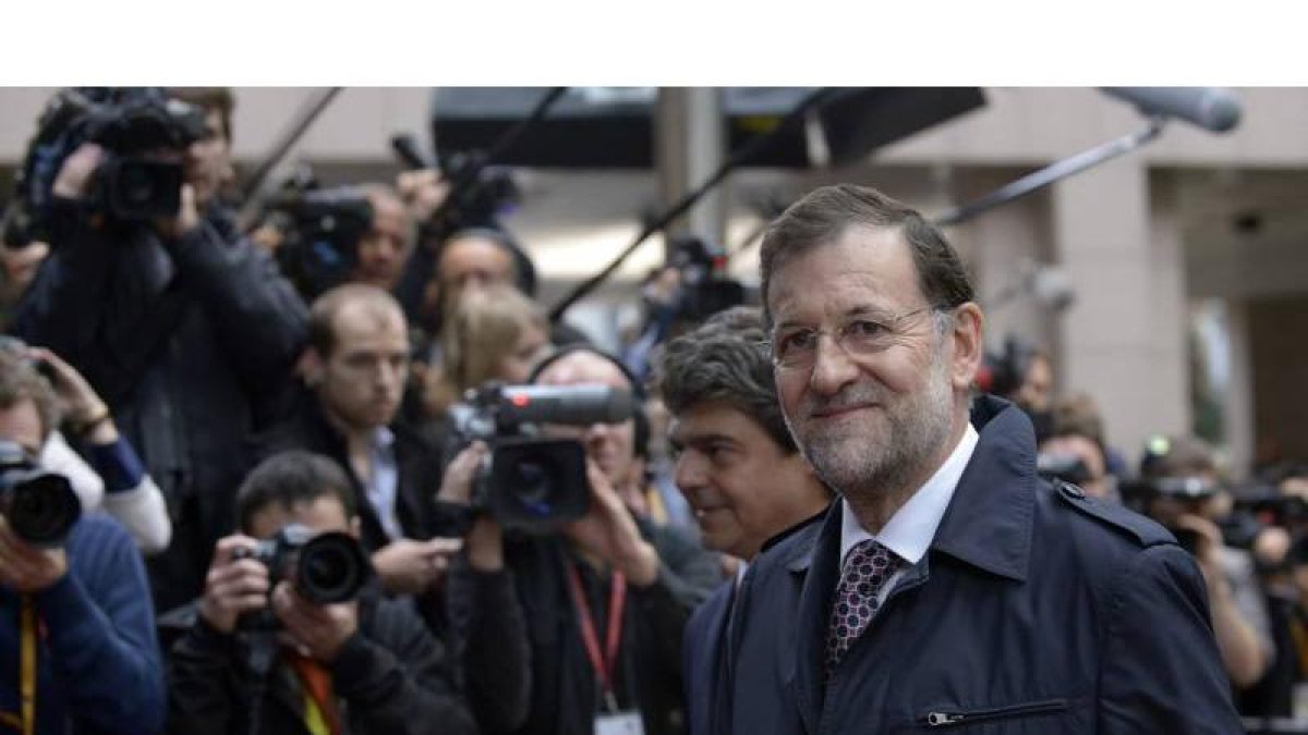 Mariano Rajoy, a su llegada a la cumbre de jefes de Estado y de Gobierno de la Unión Europea en Bruselas.