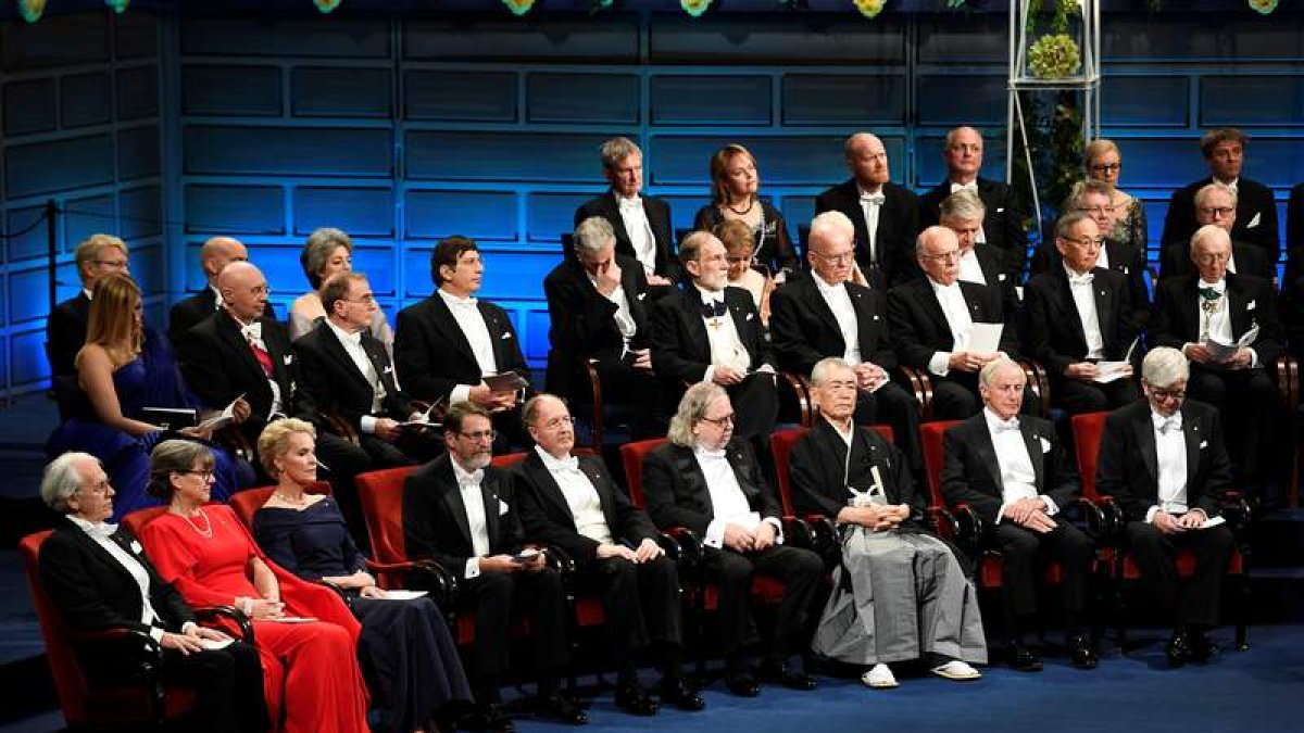 Los laureados en la ceremonia de entrega de los premios en Estocolmo. PONTUS LUNDAL