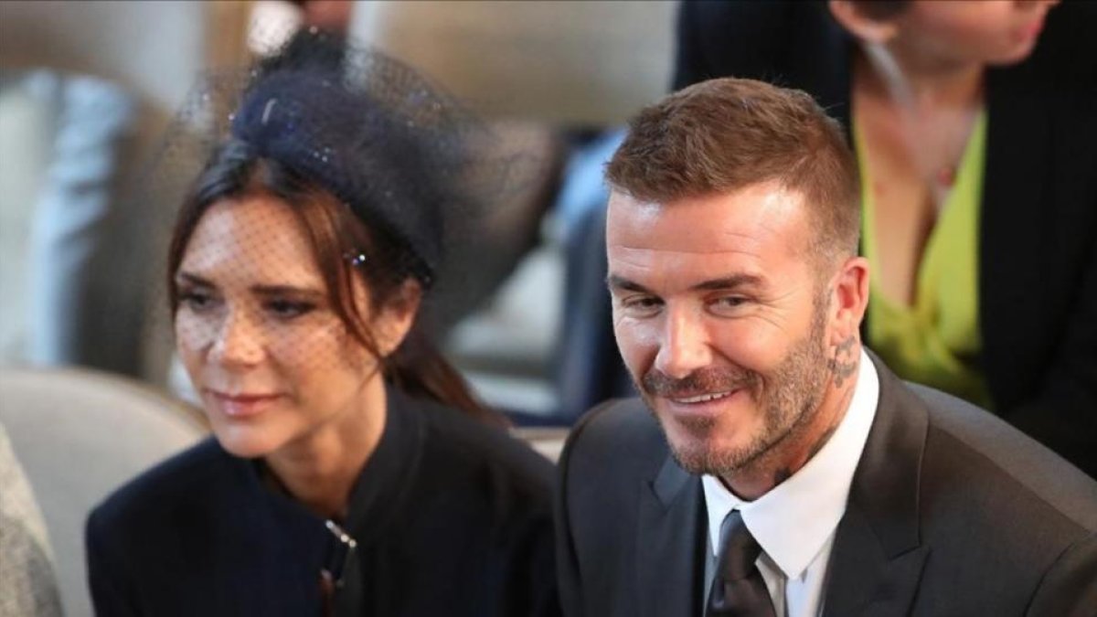 David y Victoria Beckham, en la boda del príncipe Enrique y Meghan Markle.