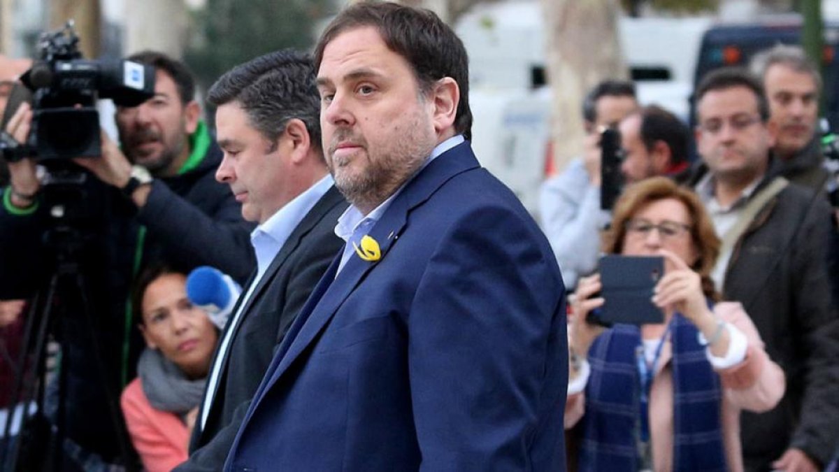 Oriol Junqueras, a su llegada a la Audiencia Nacional.