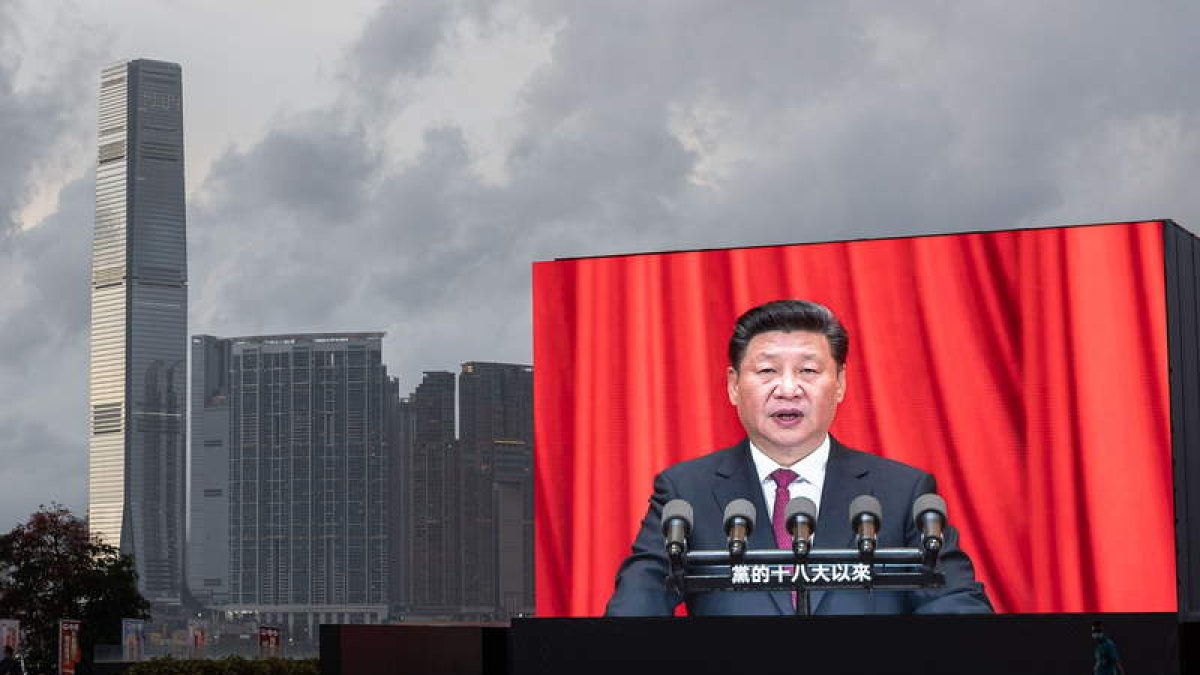 Xi Jinping ayer, durante su discurso en Tiannanmen. JEROME FAVRE