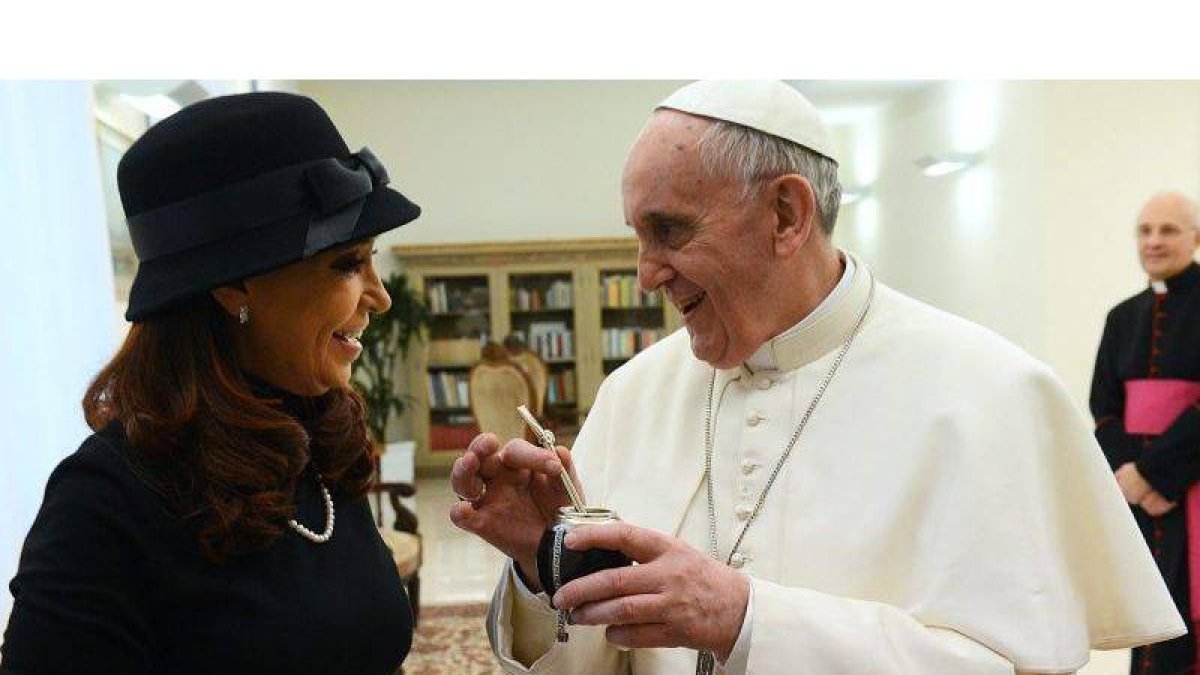 El papa Francisco, durante su encuentro con Cristina Fernández de Kirchner, ayer.