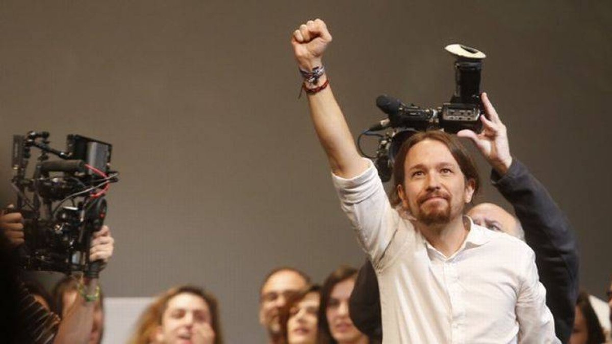 Pablo Iglesias, tras su proclamación como líder de Podemos.