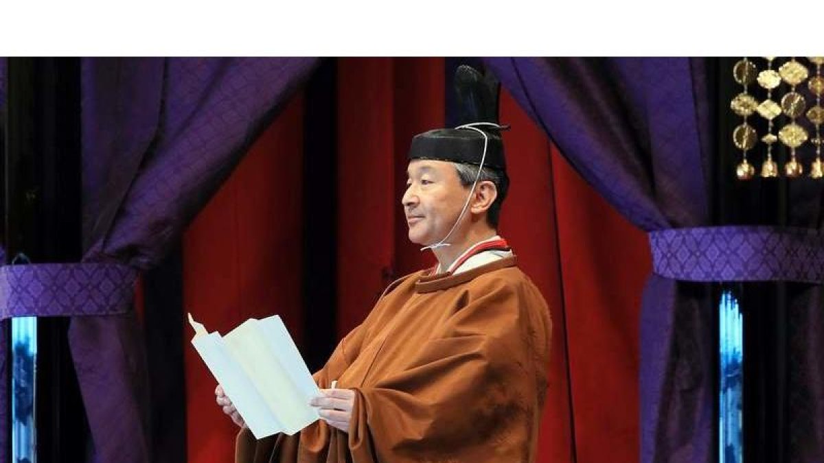 El emperador Naruhito, durante la ceremonia de su entronización. JAPAN POL