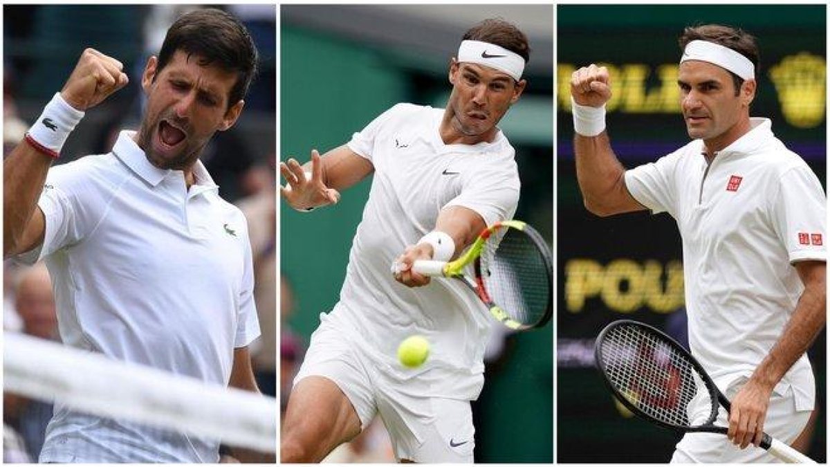Djokovic, Nadal y Federer, en esta edición de Wimbledon.