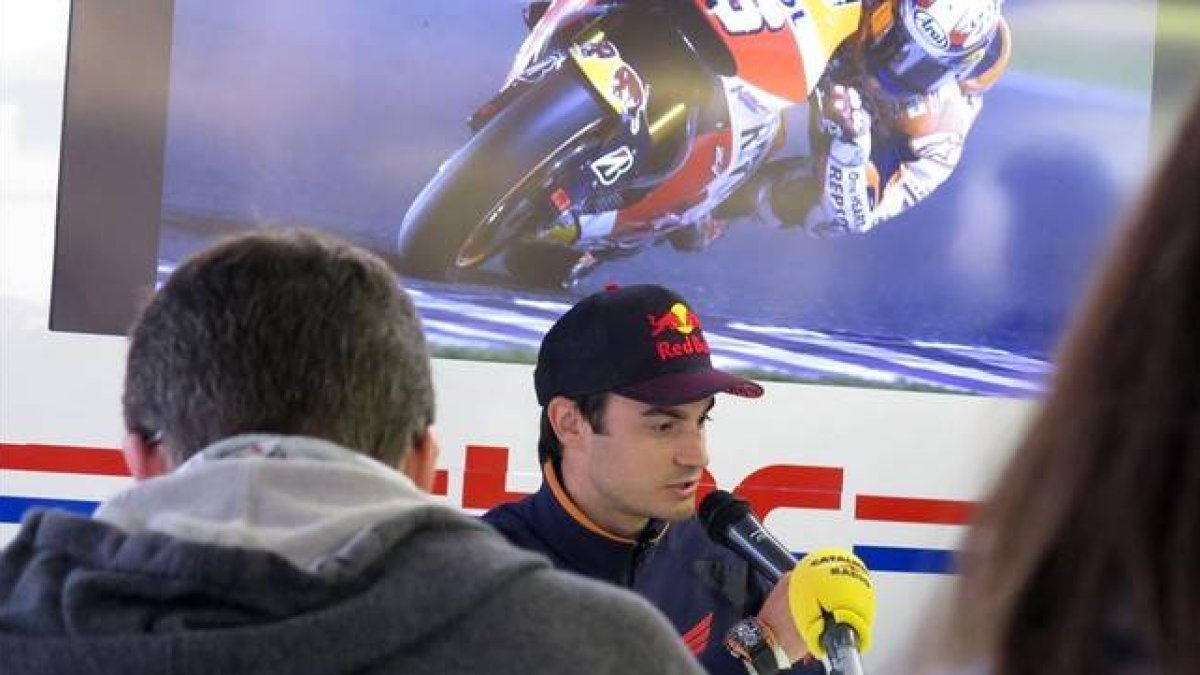 Dani Pedrosa, en la conferencia de prensa de este jueves en Le Mans.
