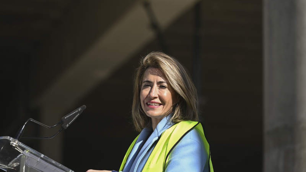 La ministra de Transportes, Raquel Sánchez, el lunes en Madrid Nuevo Norte. FERNANDO VILLAR