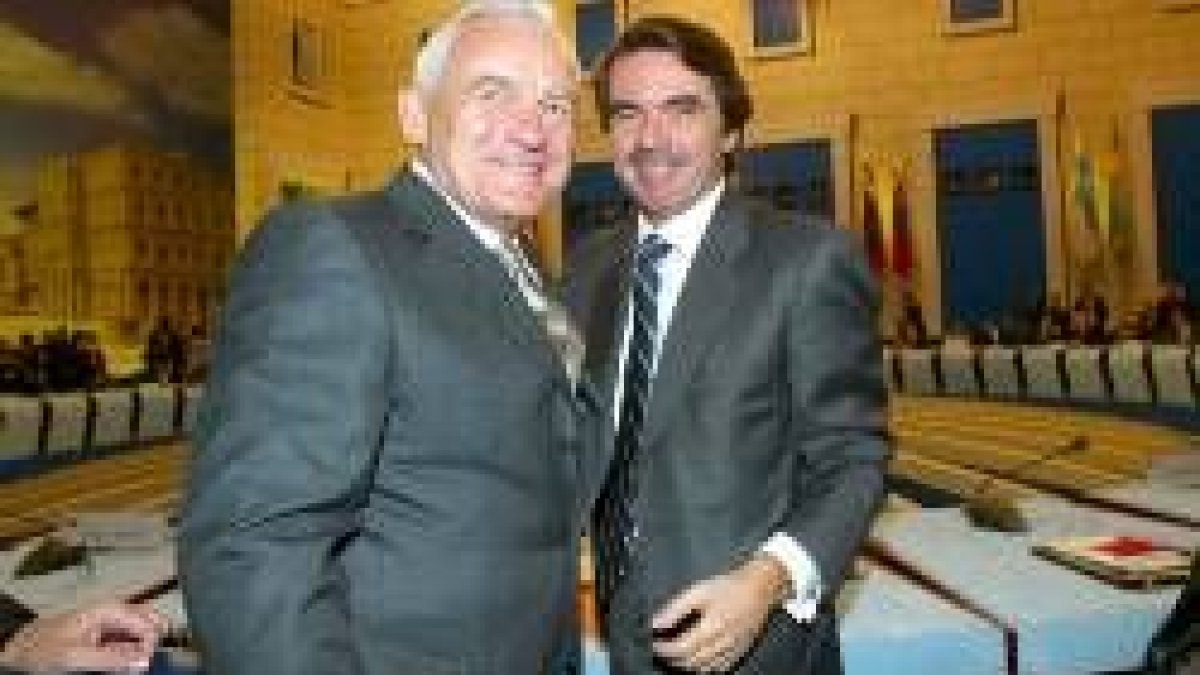Aznar junto al presidente de Polonia, su principal aliado ante los cambios en el seno de la UE