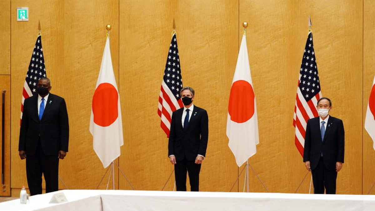 Antony Blinken ayer, durante su viaje oficial a Tokio. EUGENE HOSHIKO