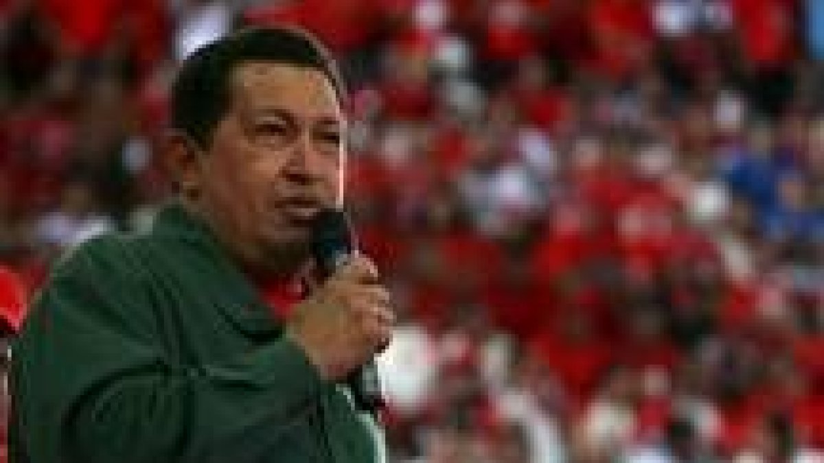 Imagen del presidente venezolano, Hugo Chávez, en el palacio de Miraflores