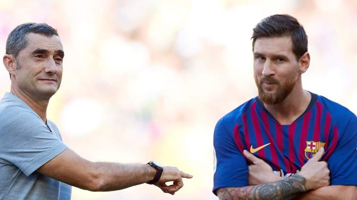 Valverde señala a Messi como la referencia de su equipo una campaña más. ALEJANDRO GARCÍA