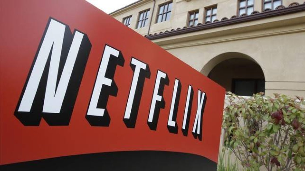 El logo de Netflix, en California.