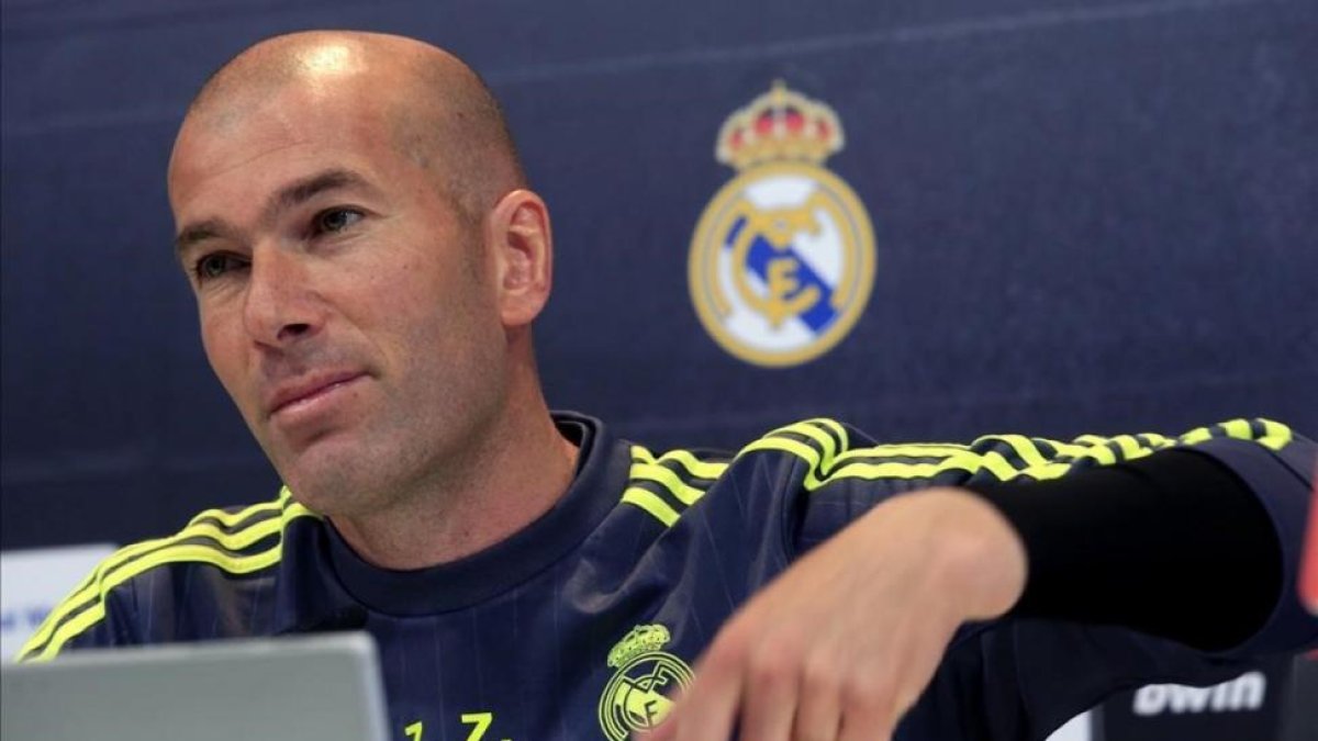 Zinedione Zidane, durante la rueda de prensa de este viernes en la ciudad deportiva de Valdebebas.