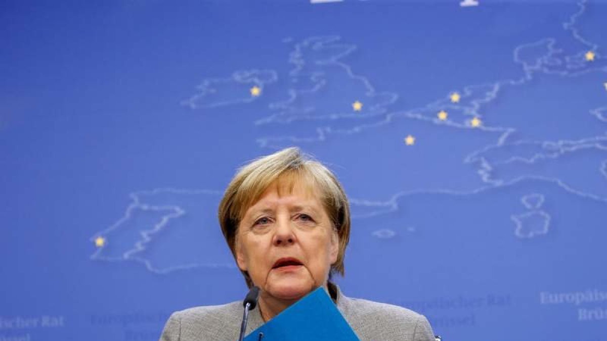 La canciller alemana, Angela Merkel, durante un acto celebrado en Bruselas.