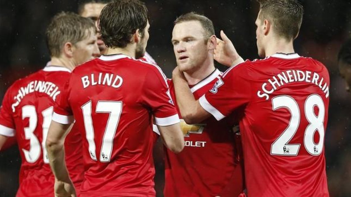 Rooney celebra el gol triunfo del Manchester United.