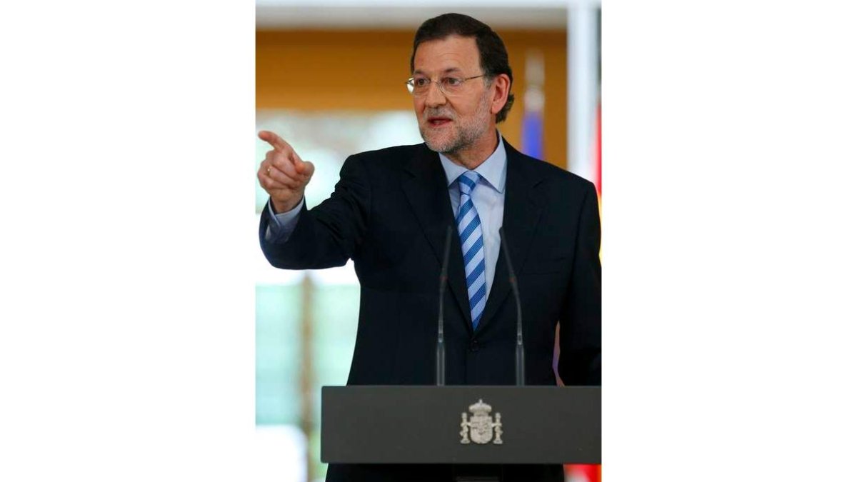 Mariano Rajoy, en la rueda de prensa de ayer.