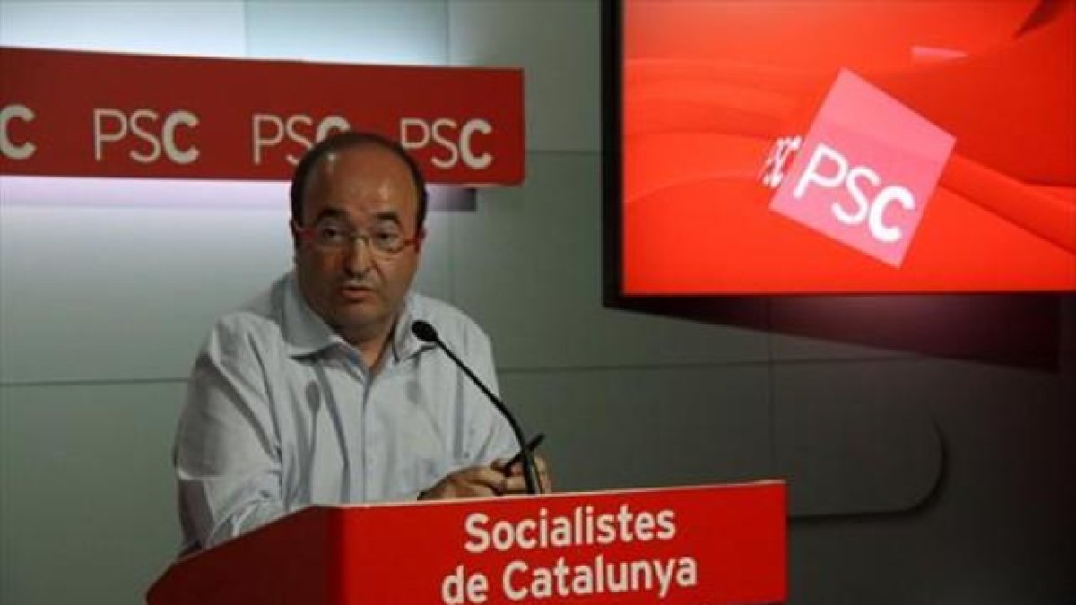 Miquel Iceta, en la sede del PSC.