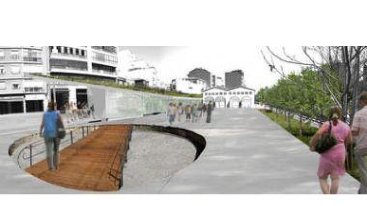 Recreación virtual de la nueva Plaza de la Juventud en la estación de Matallana.