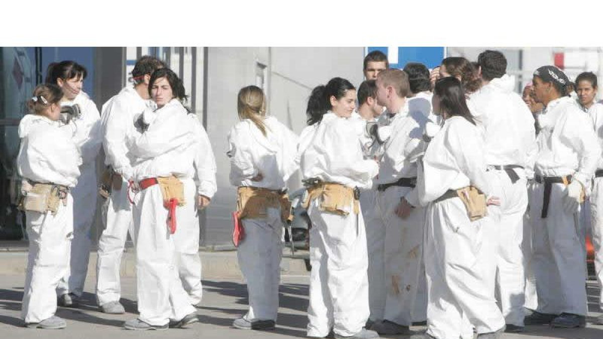 Trabajadores de LM en Ponferrada, en una foto de archivo