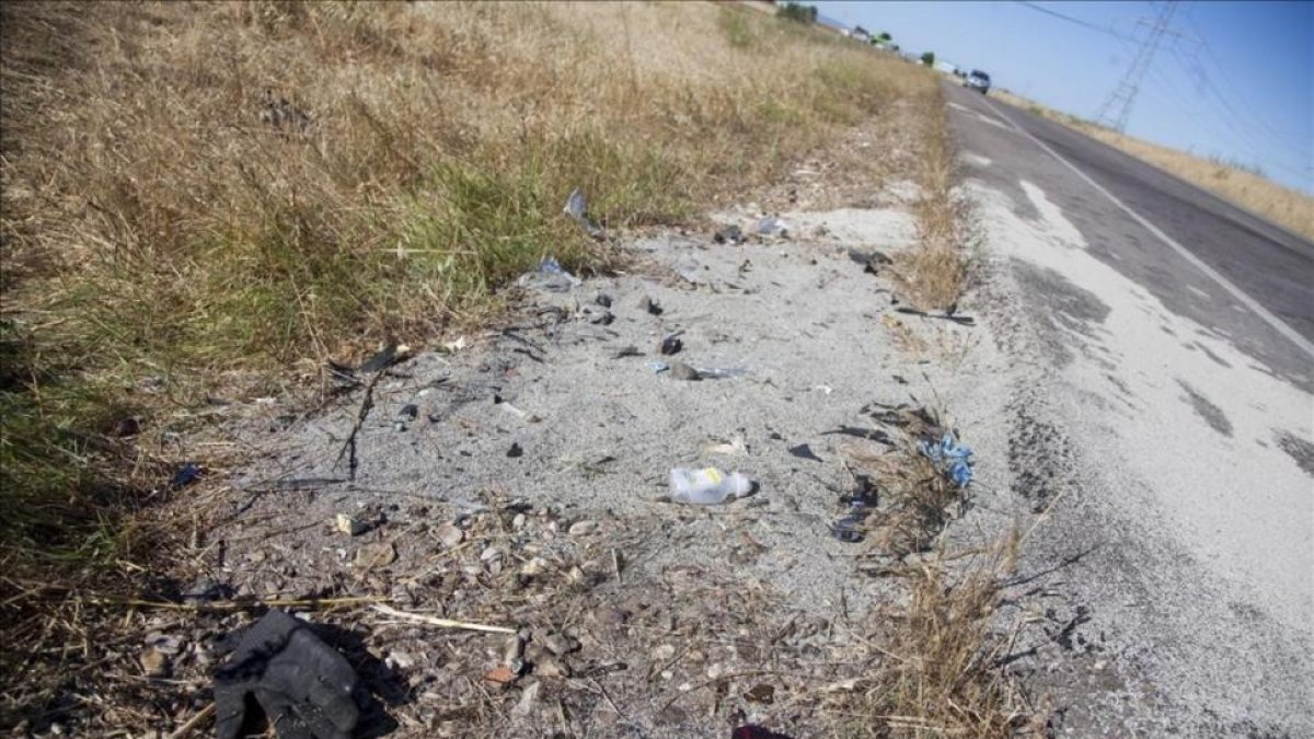 Lugar del grave accidente de tráfico, que se ha producido en el kilometro 23 de la CM-4009 en la localidad toledana de Escalonilla.