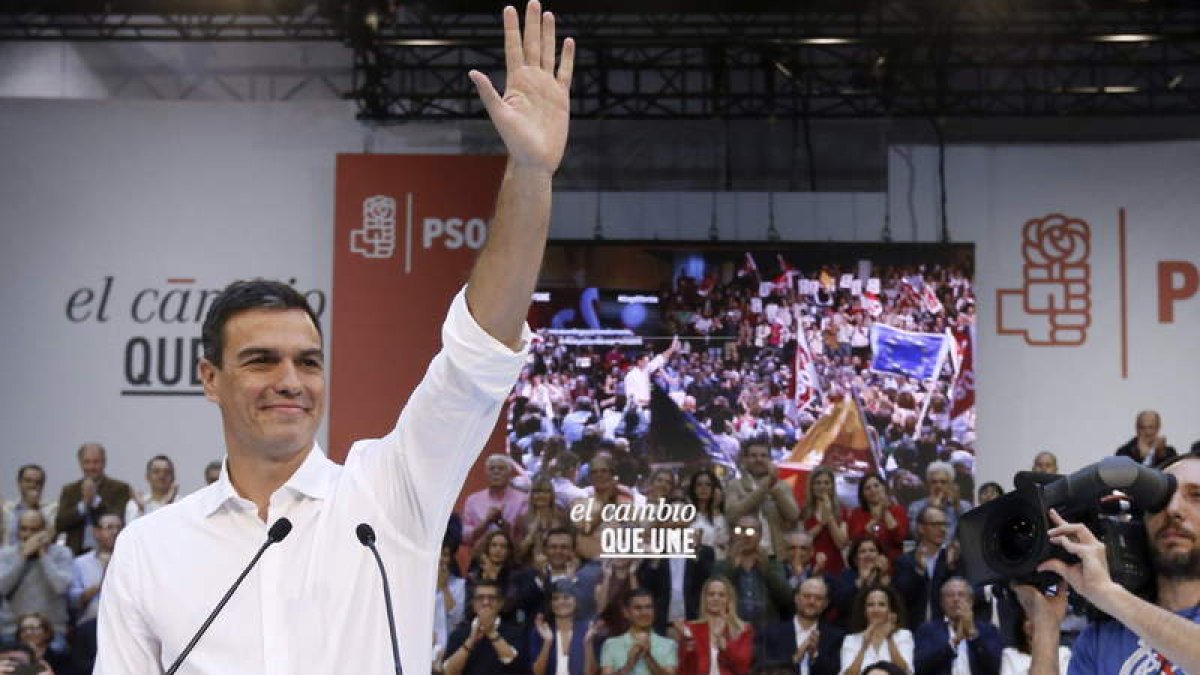 Pedro Sánchez durante su intervención de ayer