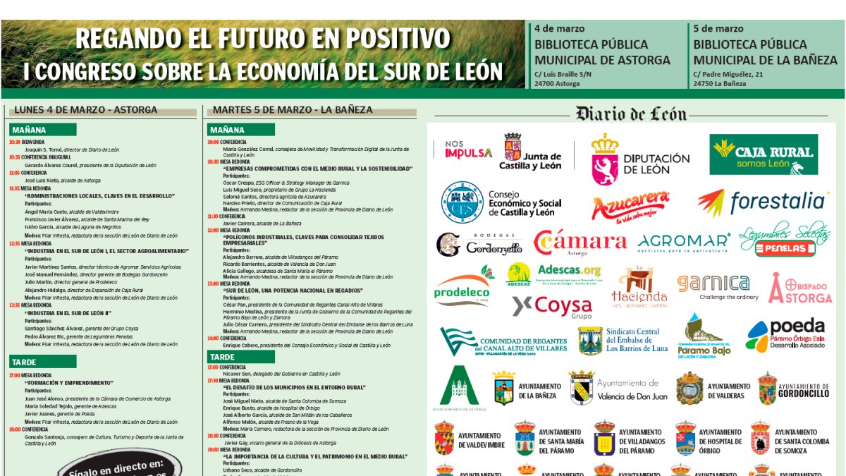 Agenda del Congreso sobre la Economía del Sur de León