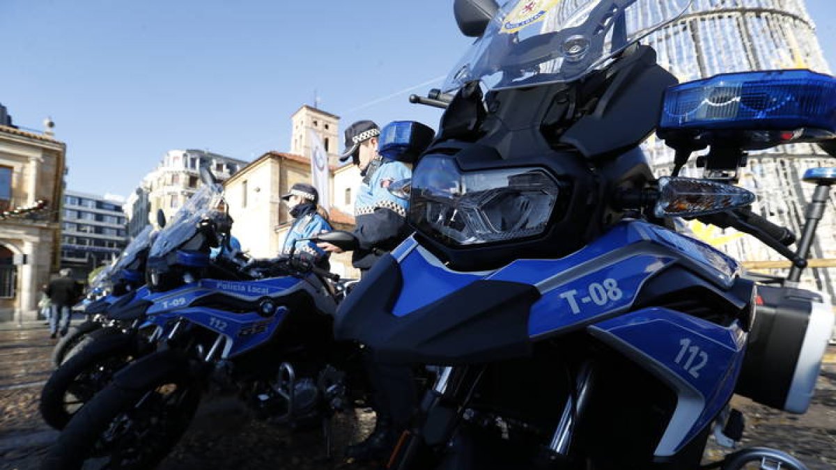 Imagen de las motos actuales de la Policía Local de León.